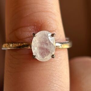 Energy Muse Rainbow Moonstone Adjustable Ring Women Crystal